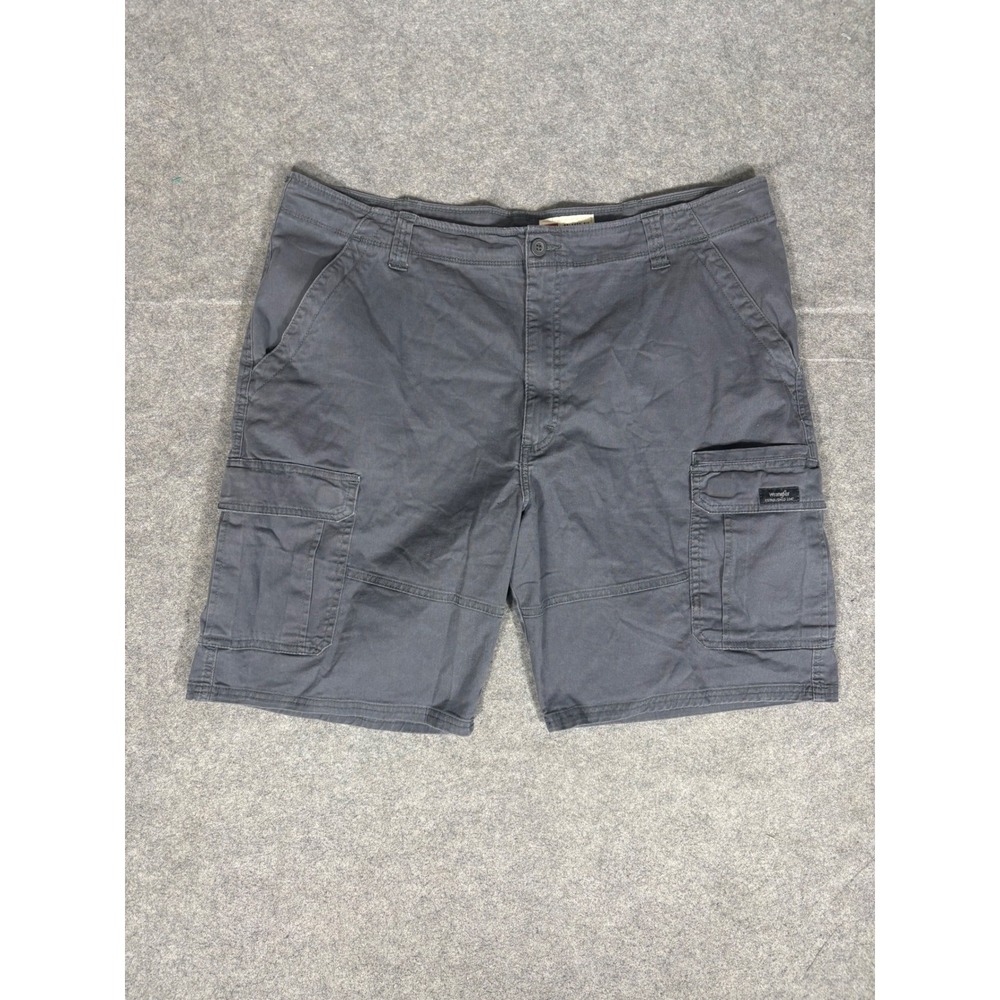 Wrangler Relaxed Fit Cargo Shorts Mens 42 Charcoal Gray Cotton Blend Casual Work
